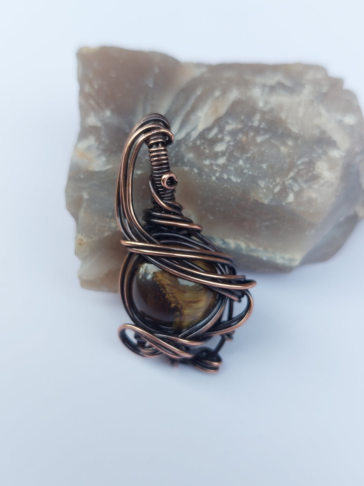 Tiger's Eye Filigree Pendant