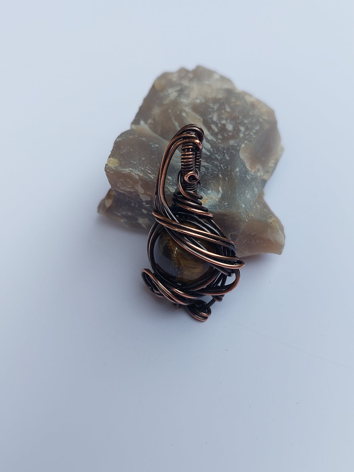 Tiger's Eye Filigree Pendant