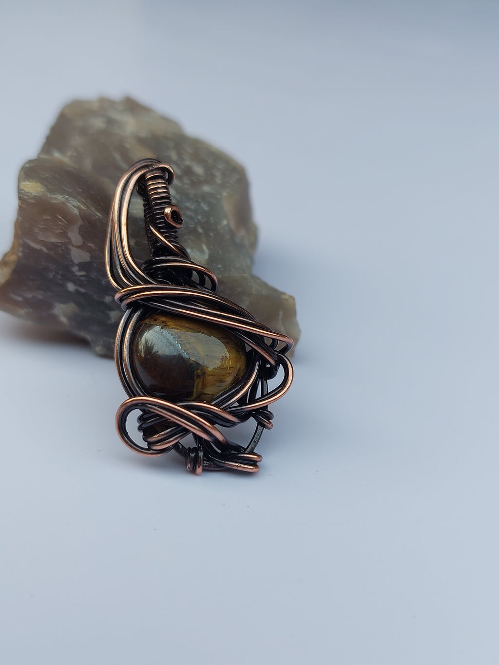Tiger's Eye Filigree Pendant