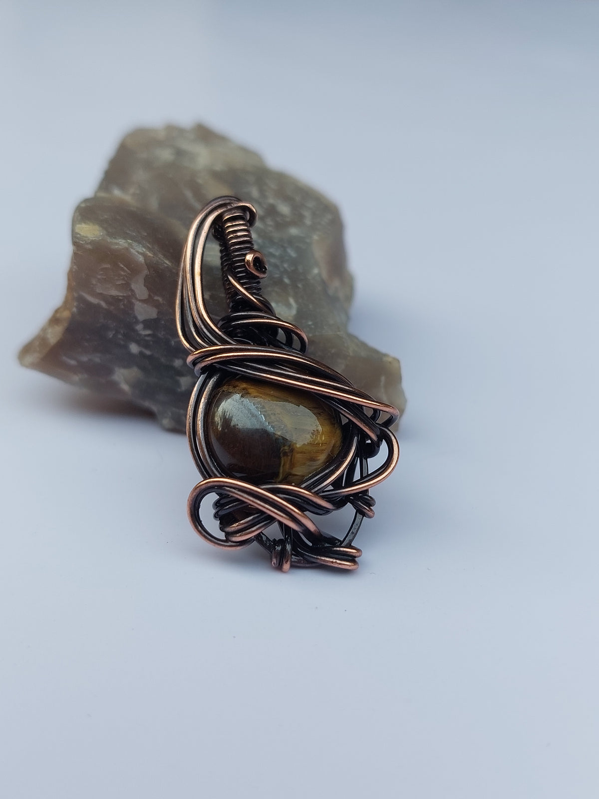 Tiger's Eye Filigree Pendant