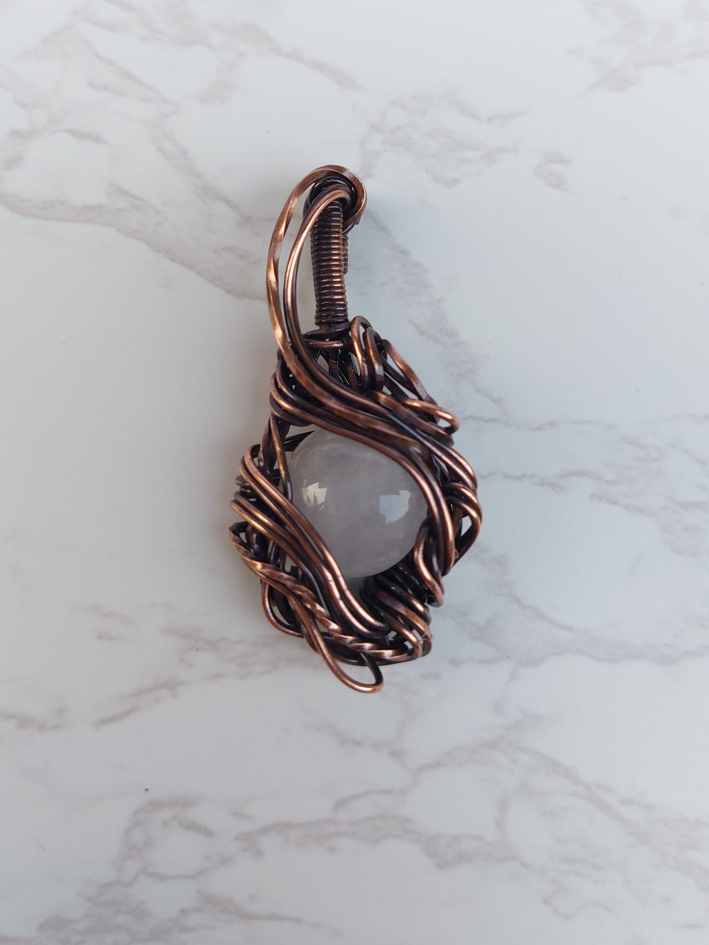 Filigree Rose Quartz Pendant