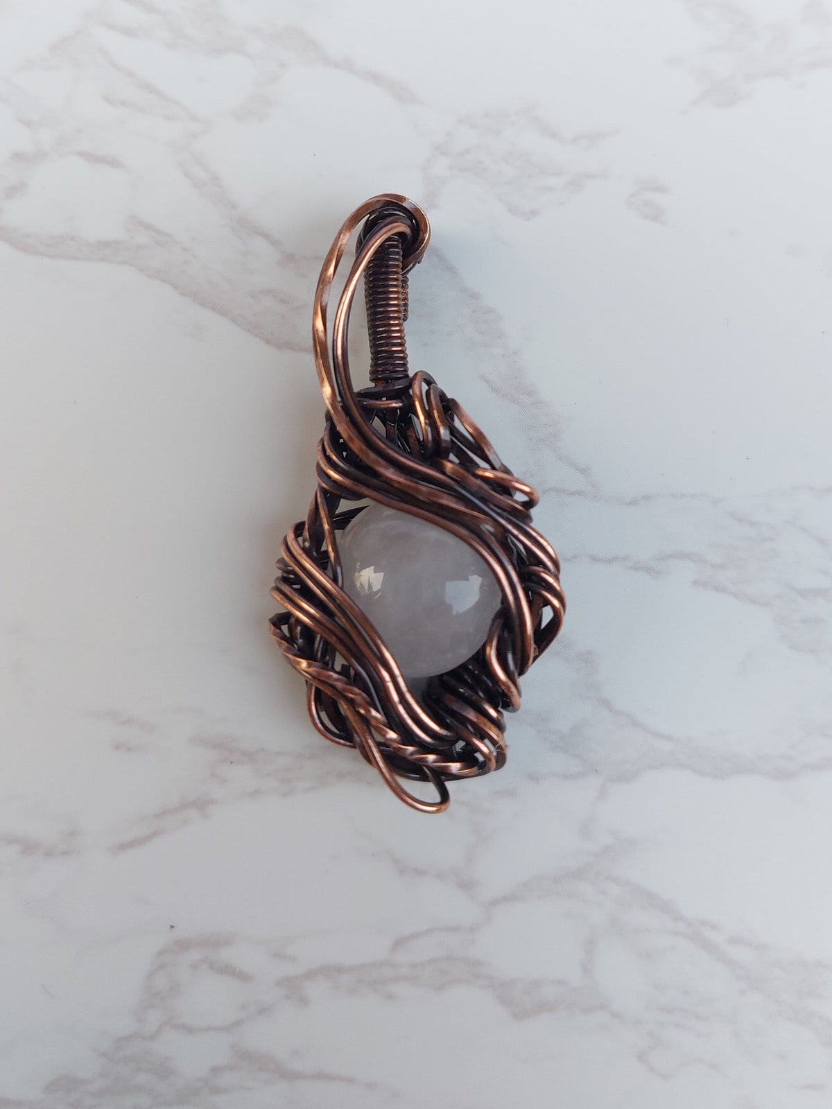 Filigree Rose Quartz Pendant
