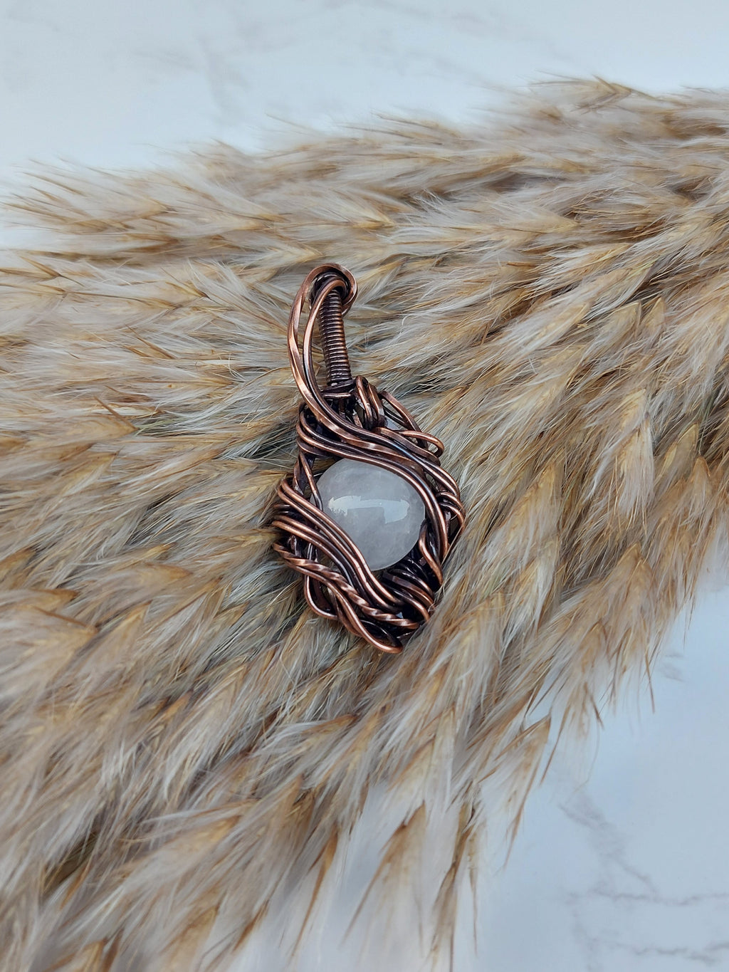 Filigree Rose Quartz Pendant