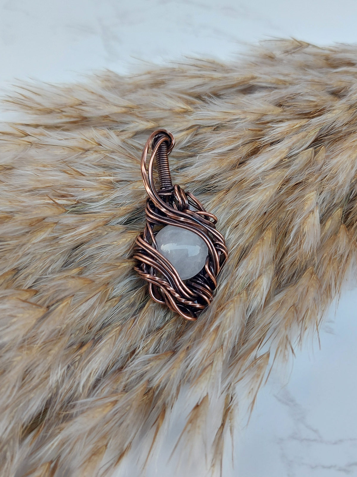 Filigree Rose Quartz Pendant