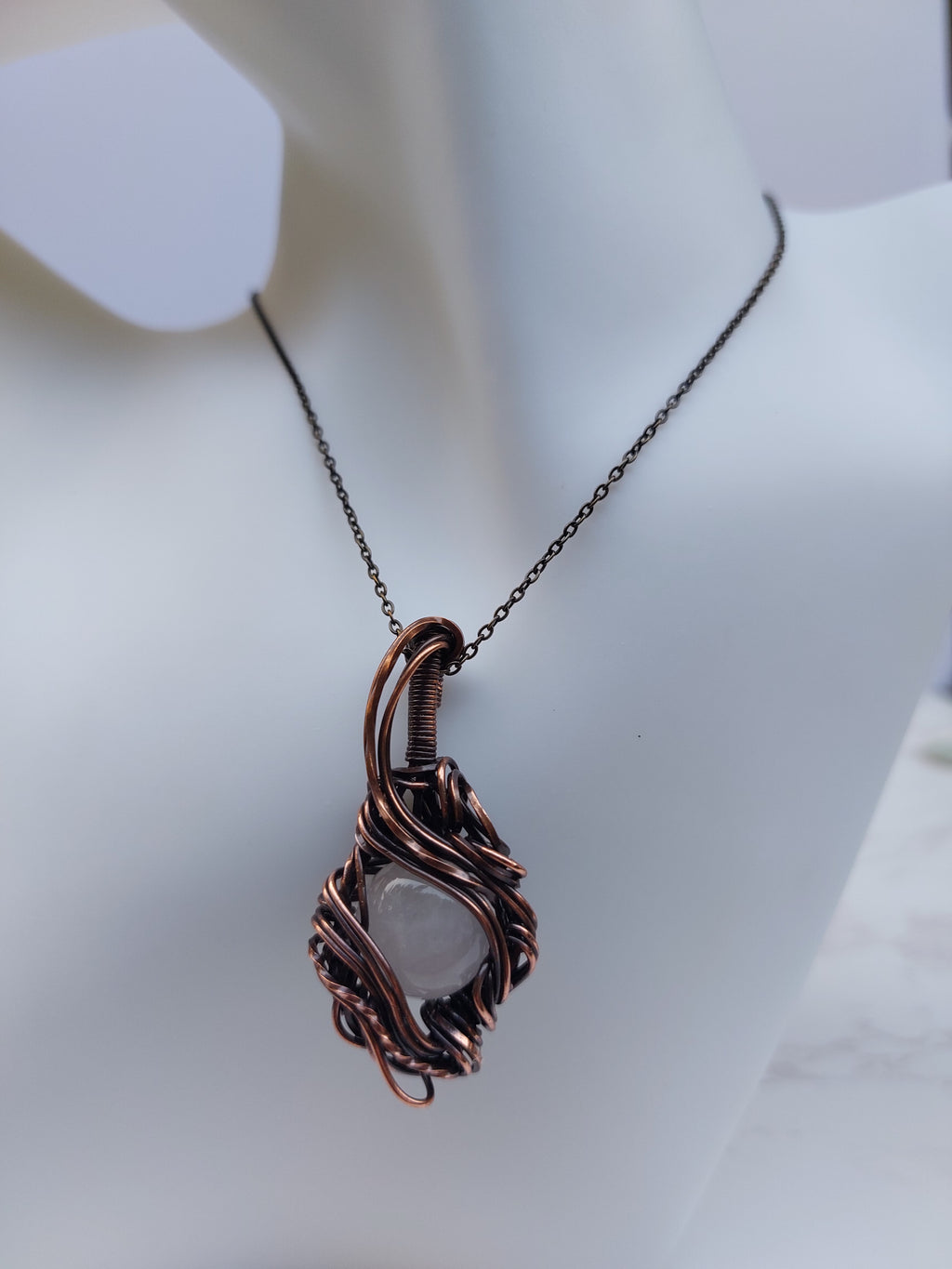 Filigree Rose Quartz Pendant