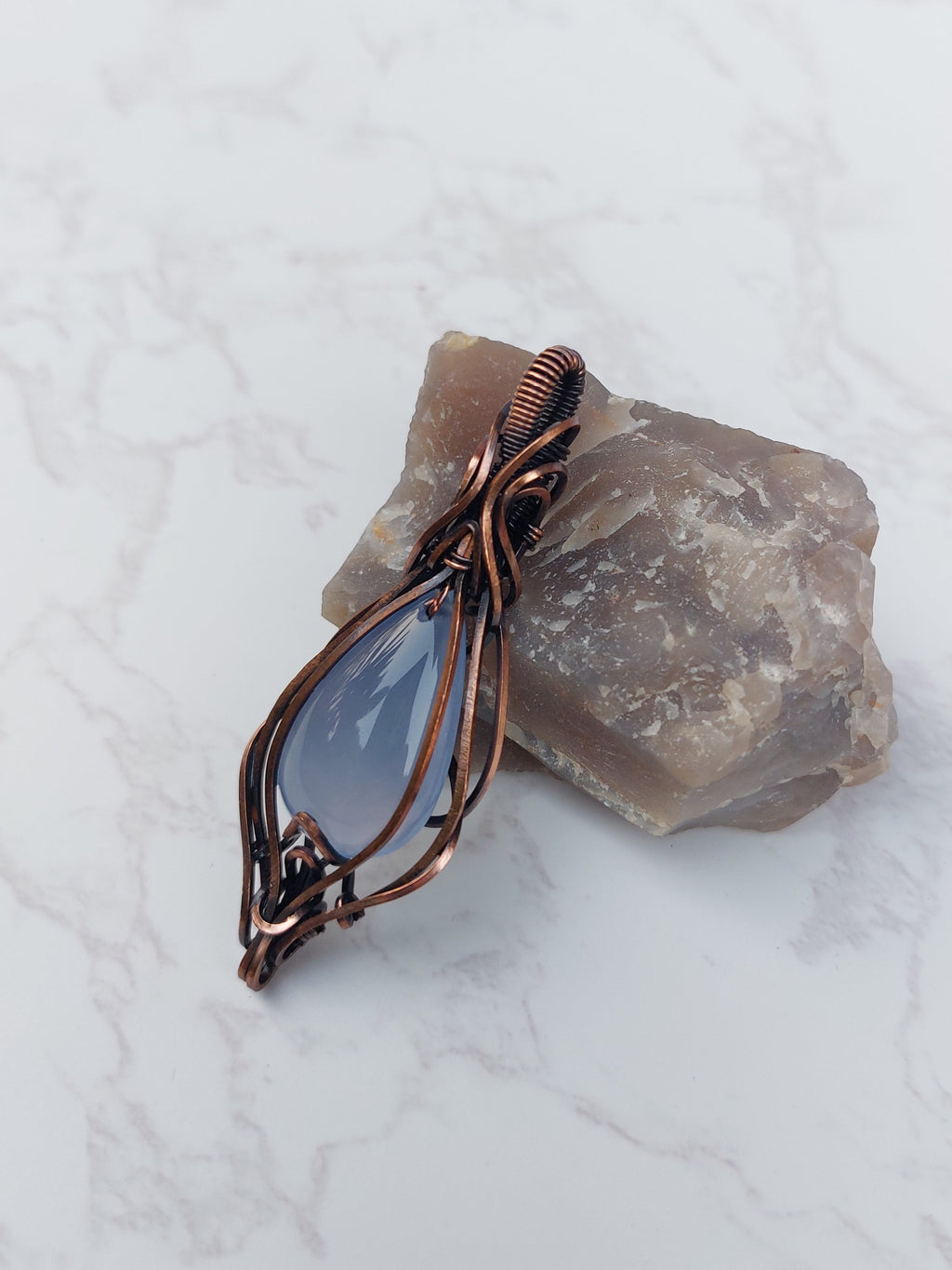 Blue Chalcedony Layered Pendant