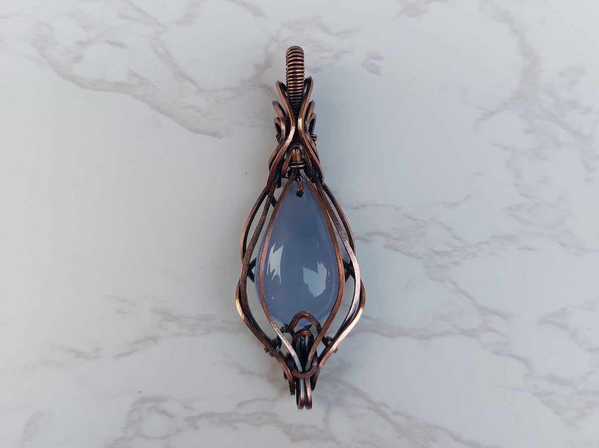 Blue Chalcedony Layered Pendant