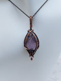 Amethyst Crossed Pendant with Garnet Bead